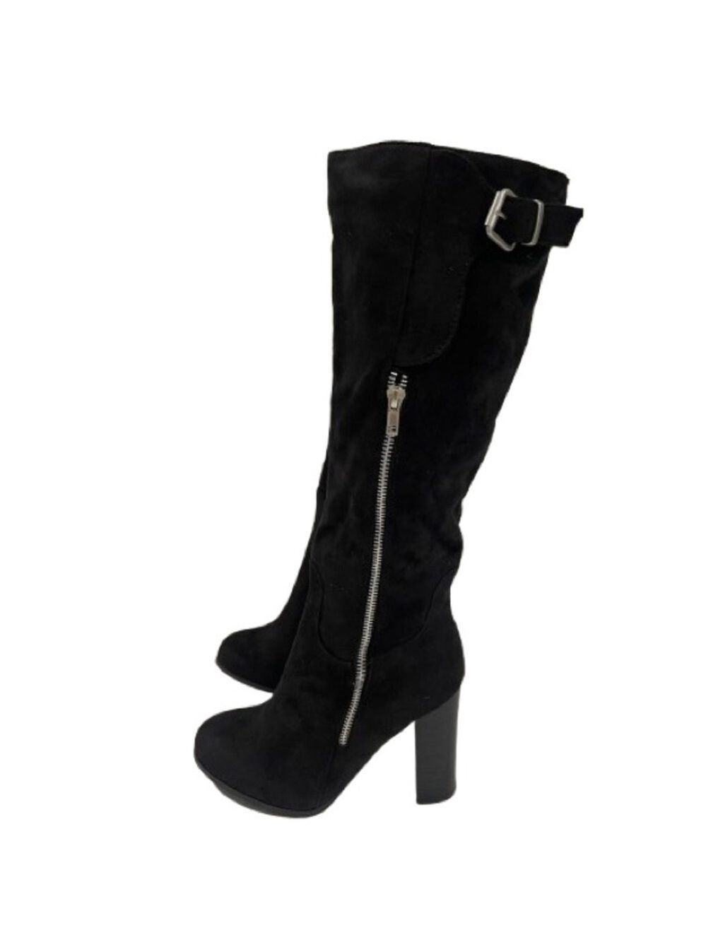 Women’s Wild Diva Black Faux Suede Side Zip Up Boots Size  9 US!
